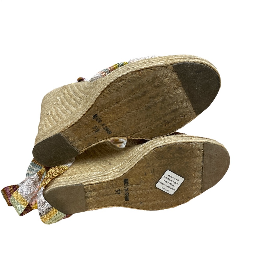 Missoni Multicolor Ankle Wrap Wedges Size 6.5 - Picture 5 of 6